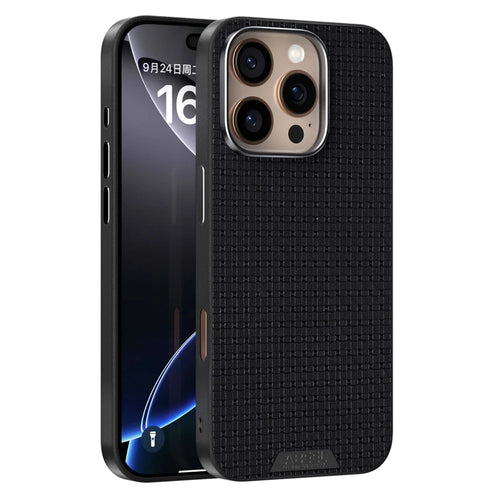 ABEEL For iPhone 16 Pro Case Compatible with MagSafe Textured Micro-Embossing Back Cover - Black - 1