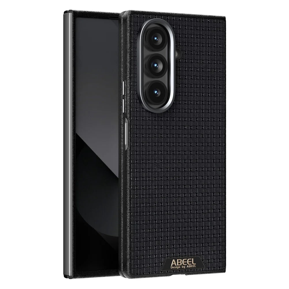 ABEEL For Samsung Galaxy Z Fold7 5G Magnetic Case Textured Micro-Embossing Back Cover - Black - 1