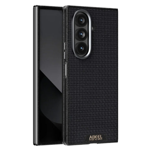ABEEL For Samsung Galaxy Z Fold7 5G Magnetic Case Textured Micro-Embossing Back Cover - Black - 1