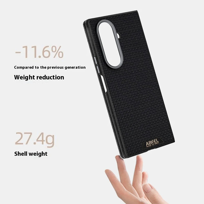 ABEEL For Samsung Galaxy Z Fold7 5G Magnetic Case Textured Micro-Embossing Back Cover - Black - 4