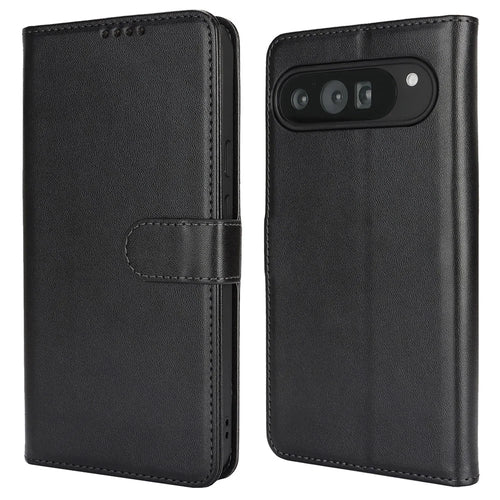 For Google Pixel 9 Pro XL Stand Case Shockproof Leather Wallet Phone Cover - Black - 1