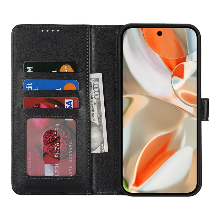 For Google Pixel 9 Pro XL Stand Case Shockproof Leather Wallet Phone Cover - Black - 2