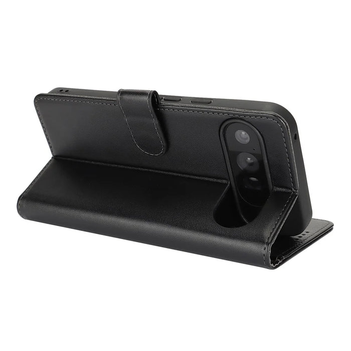 For Google Pixel 9 Pro XL Stand Case Shockproof Leather Wallet Phone Cover - Black - 3