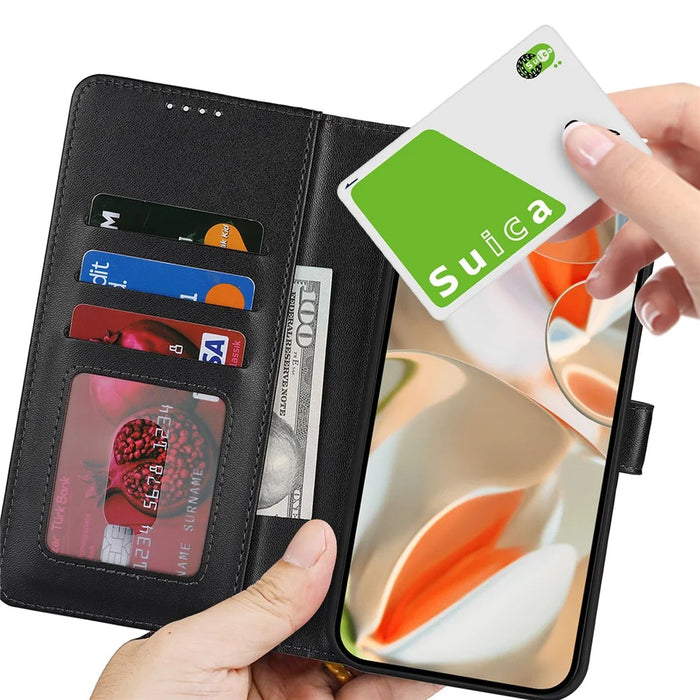 For Google Pixel 9 Pro XL Stand Case Shockproof Leather Wallet Phone Cover - Black - 6