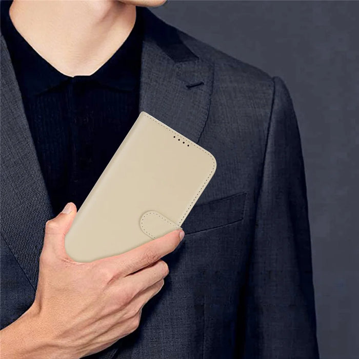 For Google Pixel 9 / 9 Pro Stand Case Shockproof Leather Wallet Phone Cover - Beige - 7