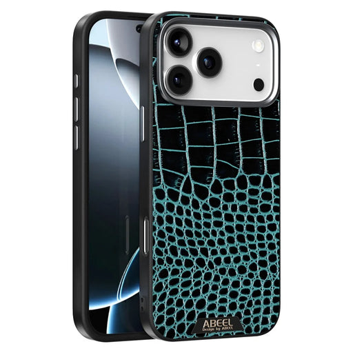 ABEEL For iPhone 17 Pro Case Compatible with MagSafe Crocodile Texture Micro-Embossing Back Cover - Green - 2