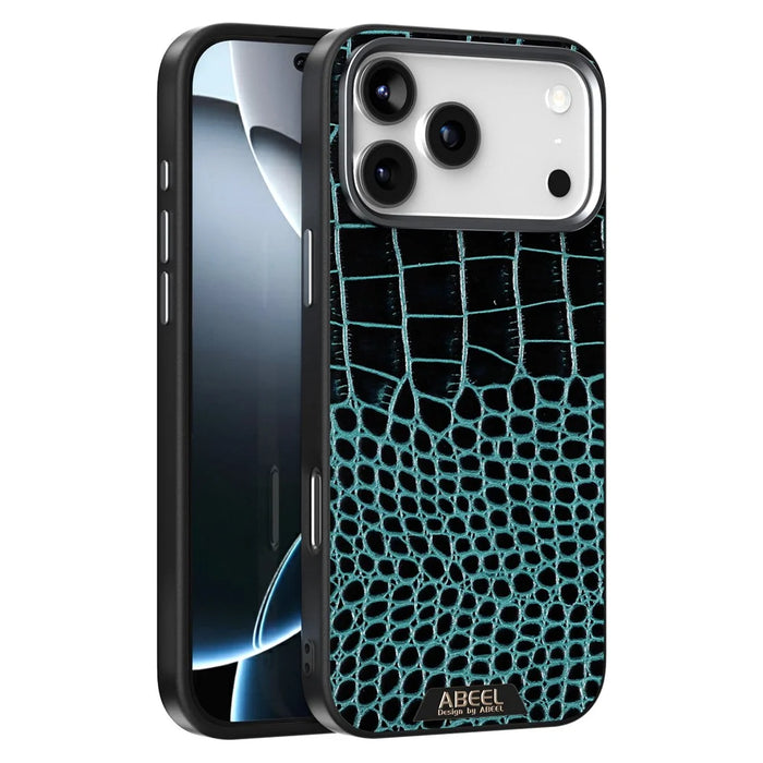ABEEL For iPhone 17 Pro Case Compatible with MagSafe Crocodile Texture Micro-Embossing Back Cover - Green - 2