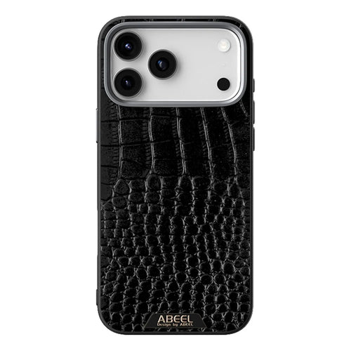 ABEEL For iPhone 17 Pro Max Case Compatible with MagSafe Crocodile Texture Micro-Embossing Back Cover - Black - 1