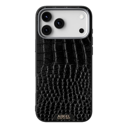 ABEEL For iPhone 17 Pro Max Case Compatible with MagSafe Crocodile Texture Micro-Embossing Back Cover - Black - 1