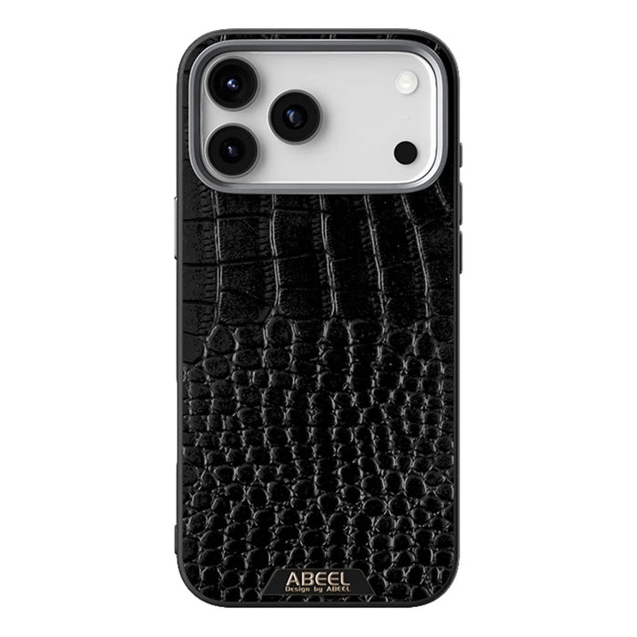 ABEEL For iPhone 17 Pro Max Case Compatible with MagSafe Crocodile Texture Micro-Embossing Back Cover - Black - 1