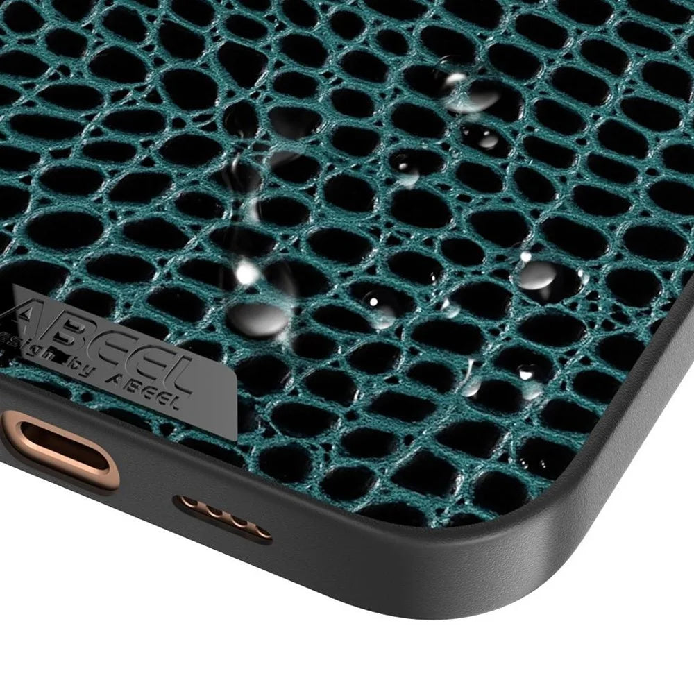 ABEEL For iPhone 16 Case Compatible with MagSafe Crocodile Texture Micro-Embossing Back Cover - Green - 3
