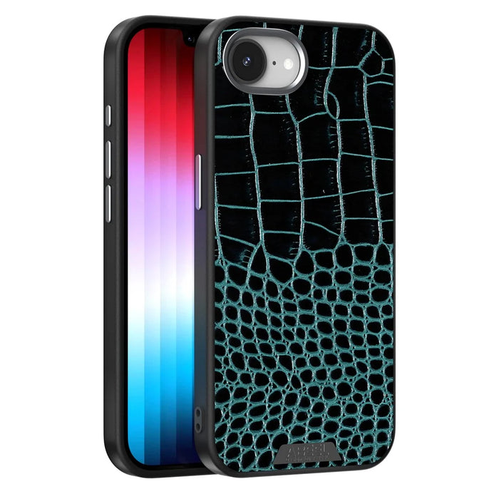 ABEEL For iPhone 17e / 16e Case Compatible with MagSafe Crocodile Texture Micro-Embossing Back Cover - Green - 1
