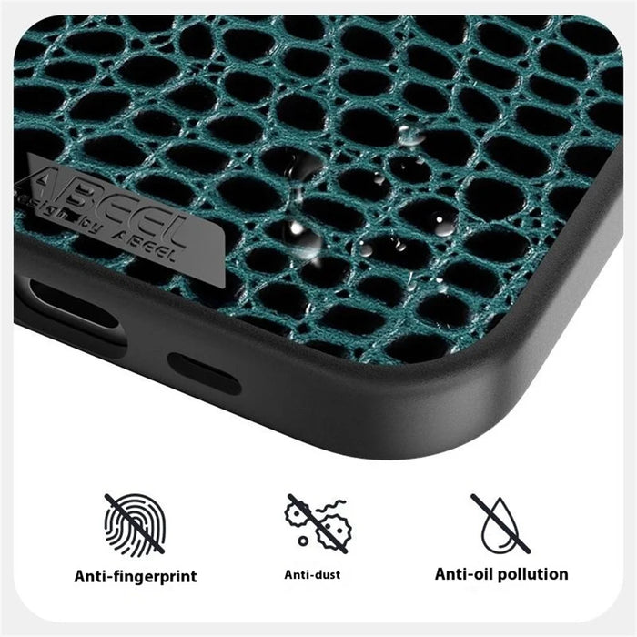 ABEEL For iPhone 17e / 16e Case Compatible with MagSafe Crocodile Texture Micro-Embossing Back Cover - Green - 4