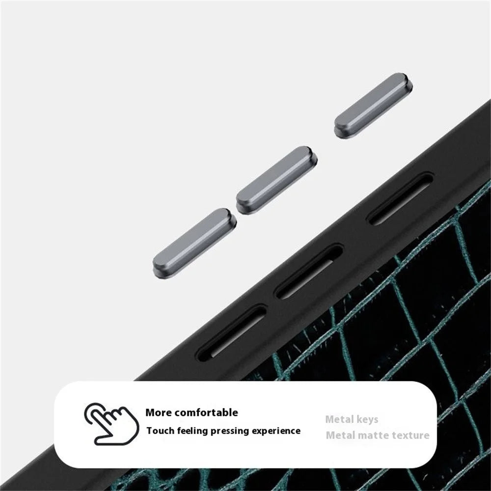 ABEEL For Google Pixel 9 Pro XL Magnetic Case Crocodile Texture Micro-Embossing Back Cover - Black - 7