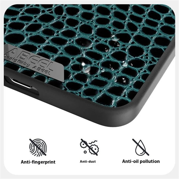 ABEEL For Samsung Galaxy S25 Edge Magnetic Case Crocodile Texture Micro-Embossing Back Cover - Green - 4
