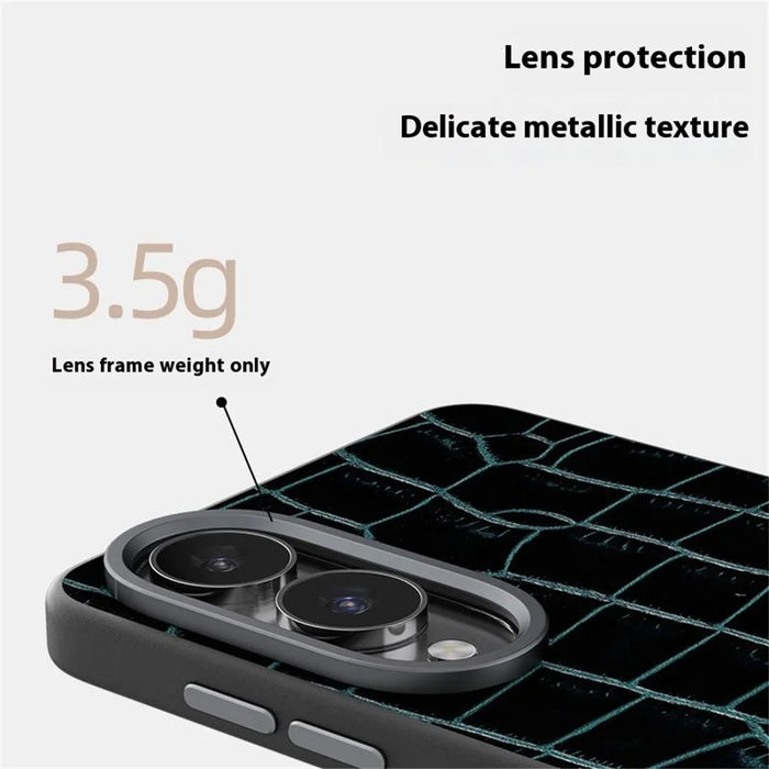 ABEEL For Samsung Galaxy S25 Edge Magnetic Case Crocodile Texture Micro-Embossing Back Cover - Green - 6