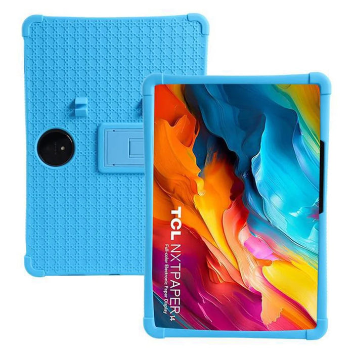 For TCL NxtPaper 14 Case Kickstand PC + Silicone Anti Slip Shockproof Tablet Cover - Blue - 1