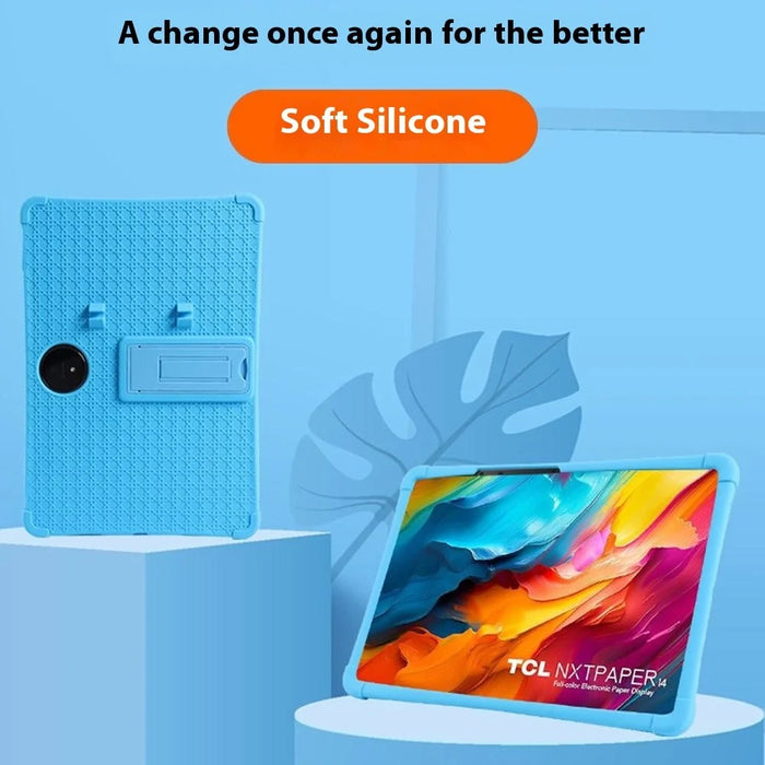 For TCL NxtPaper 14 Case Kickstand PC + Silicone Anti Slip Shockproof Tablet Cover - Blue - 3
