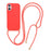 For iPhone 17 Case Biodegradable Wheat Straw + TPU Eco-Friendly Phone Cover with Lanyard - Red - 1