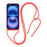 For iPhone 17 Case Biodegradable Wheat Straw + TPU Eco-Friendly Phone Cover with Lanyard - Red - 2