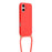 For iPhone 17 Case Biodegradable Wheat Straw + TPU Eco-Friendly Phone Cover with Lanyard - Red - 3