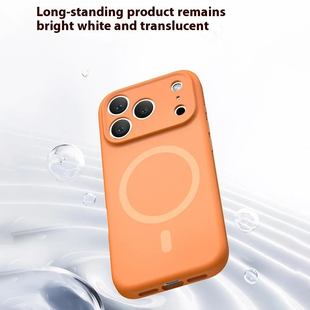 For iPhone 17 Pro Max Case Compatible with MagSafe Precision Fit PC + Liquid Silicone Protective Phone Cover - Fluorescent Orange - 7