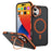 For iPhone 17 Case with Lens Kickstand Matte Phone Back Cover Compatible with MagSafe - Orange - 1