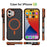 For iPhone 17 Case with Lens Kickstand Matte Phone Back Cover Compatible with MagSafe - Orange - 2
