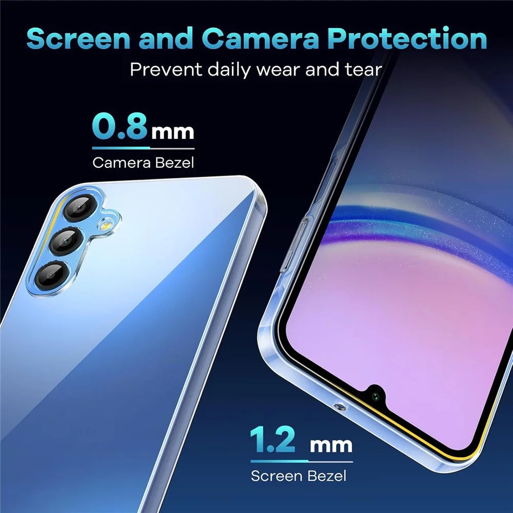 For Samsung Galaxy S25 FE Case TPU Clear Phone Cover + 2PCS Tempered Glass Screen Film 2.5D Arc Edge - 6