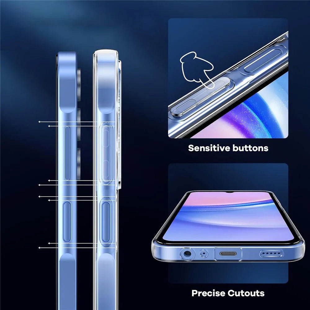For Samsung Galaxy S25 FE Case TPU Clear Phone Cover + 2PCS Tempered Glass Screen Film 2.5D Arc Edge - 7