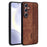 AZNS For Samsung Galaxy S25 FE Case Protective PU Leather Covered TPU Phone Shell - Brown - 4