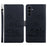 For Samsung Galaxy S25 FE Case RFID Blocking Kitten Pattern TPU + PU Leather Phone Cover with Wrist Strap - Black - 1