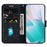 For Samsung Galaxy S25 FE Wallet Case Tiger Imprint Leather Shockproof Phone Cover with Wrist Strap - Black - 2