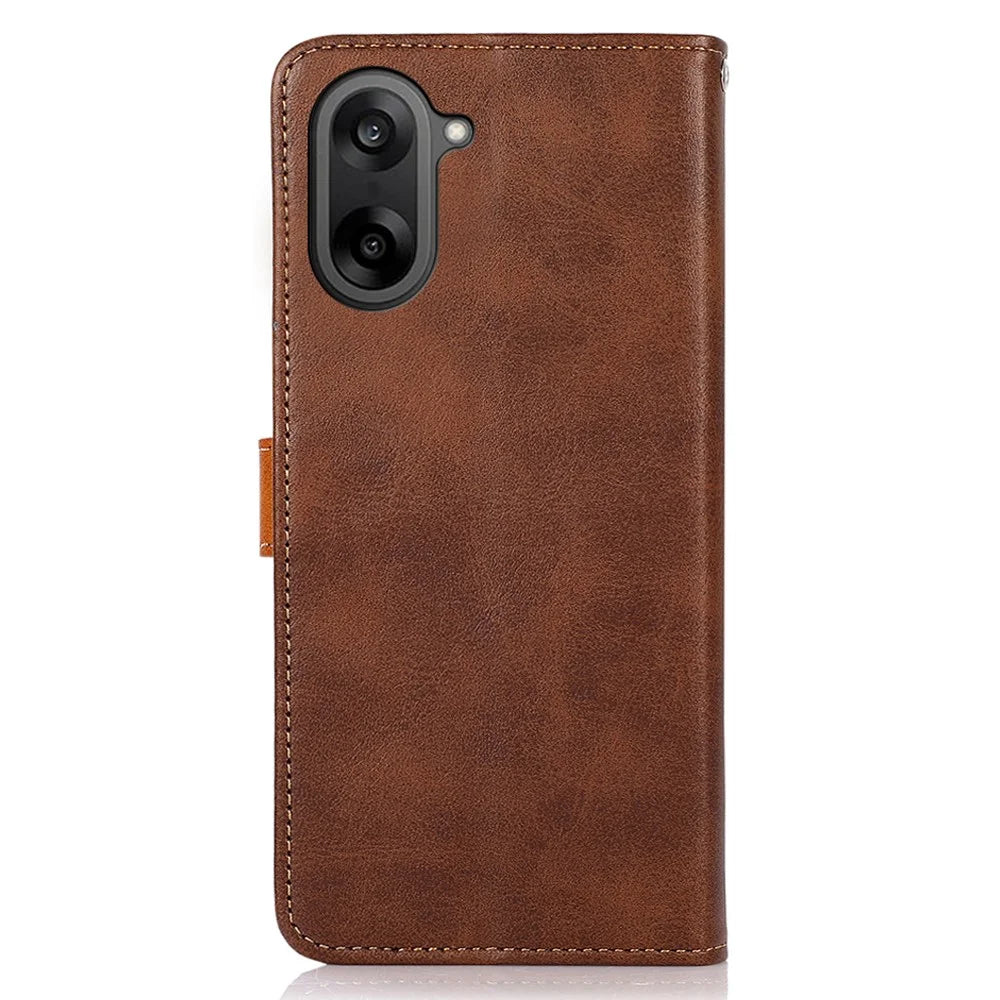KHAZNEH For OnePlus Nord CE5 5G / Ace 5 Racing 5G Wallet Phone Case Stand Leather Flip Cover - Brown - 7