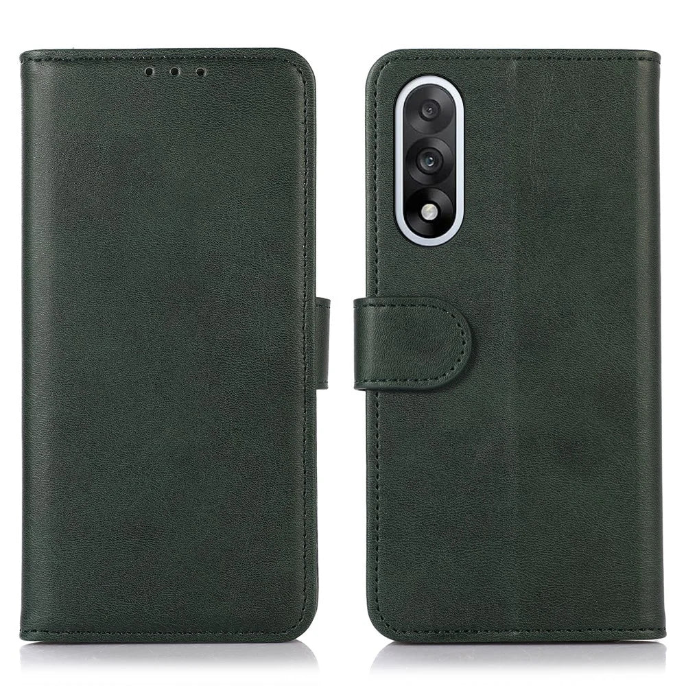 For OnePlus Nord 5 5G / Ace 5 Ultra 5G Case Cowhide Texture Leather Wallet Phone Cover with Stand - Green - 1