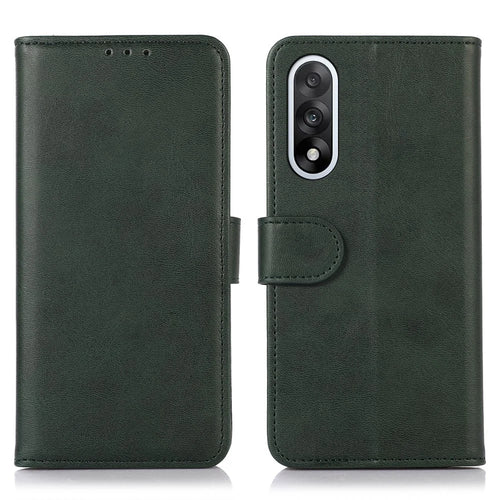 For OnePlus Nord 5 5G / Ace 5 Ultra 5G Case Cowhide Texture Leather Wallet Phone Cover with Stand - Green - 1