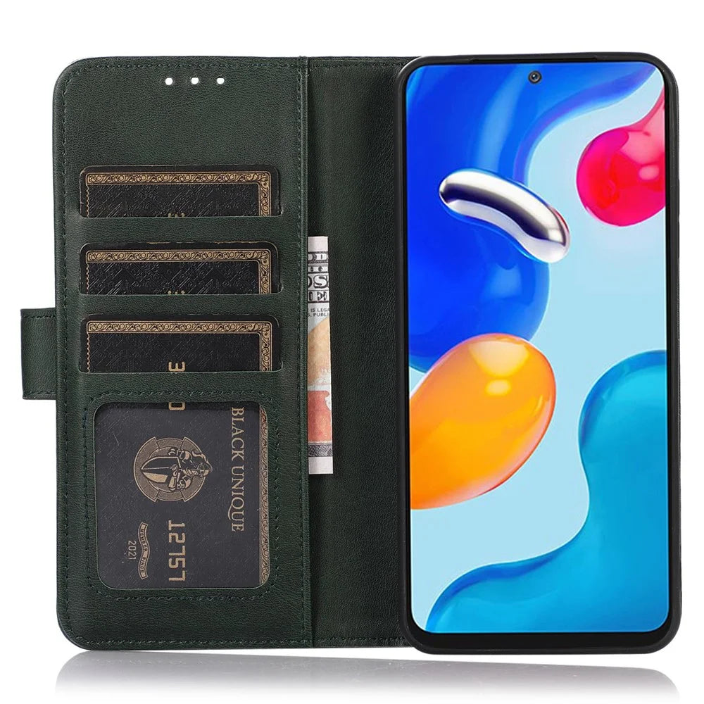For OnePlus Nord 5 5G / Ace 5 Ultra 5G Case Cowhide Texture Leather Wallet Phone Cover with Stand - Green - 2