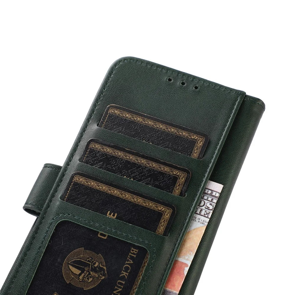 For OnePlus Nord 5 5G / Ace 5 Ultra 5G Case Cowhide Texture Leather Wallet Phone Cover with Stand - Green - 4