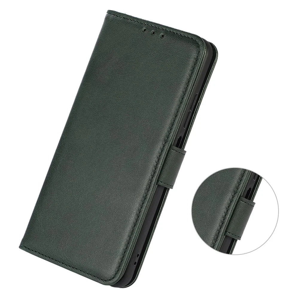 For OnePlus Nord 5 5G / Ace 5 Ultra 5G Case Cowhide Texture Leather Wallet Phone Cover with Stand - Green - 5