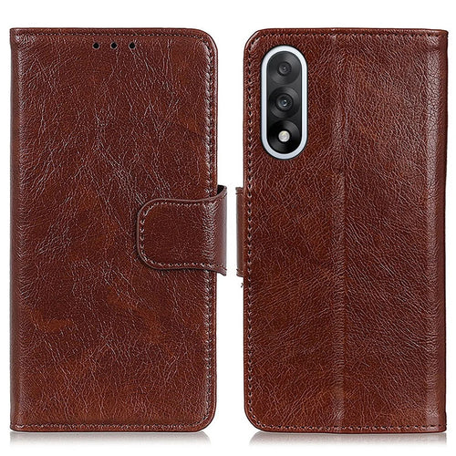 For OnePlus Nord 5 5G / Ace 5 Ultra 5G Case Nappa Texture Split Leather Wallet Phone Cover - Brown - 1