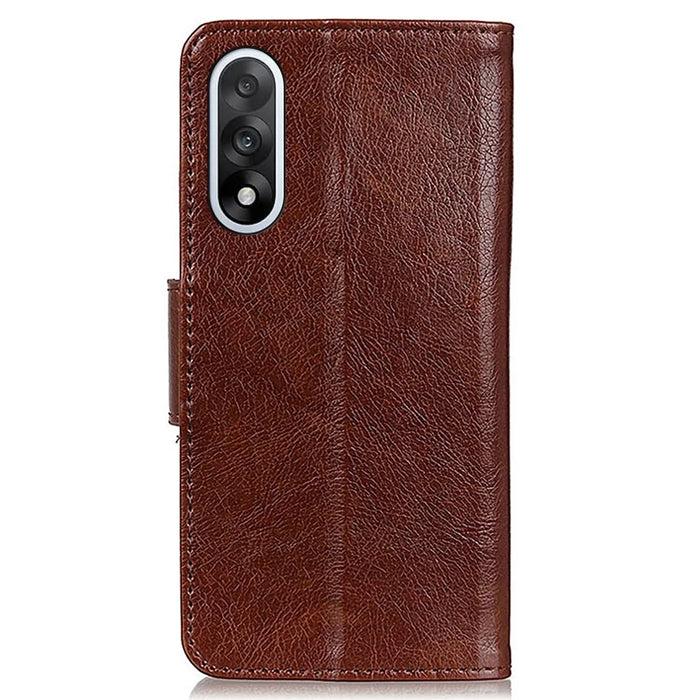 For OnePlus Nord 5 5G / Ace 5 Ultra 5G Case Nappa Texture Split Leather Wallet Phone Cover - Brown - 7