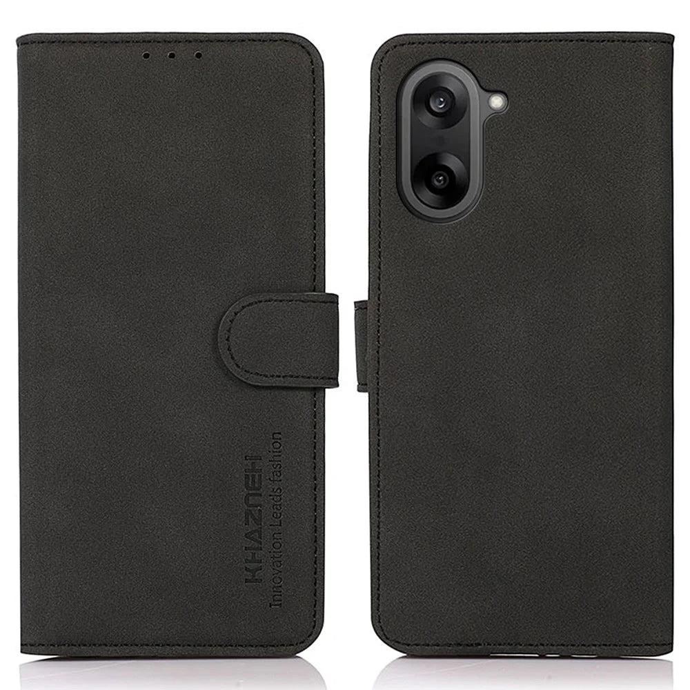 KHAZNEH For OnePlus Nord CE5 5G  /  Ace 5 Racing 5G Case PU Leather Wallet Stand Phone Cover - Black - 1