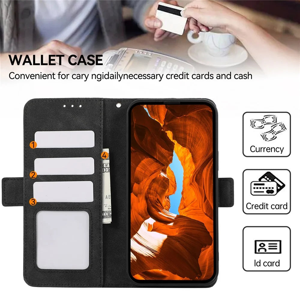 ABEEL For OnePlus Nord CE5 5G  /  Ace 5 Racing 5G Case PU Leather Folio Stand View RFID Blocking Phone Cover - Black - 5