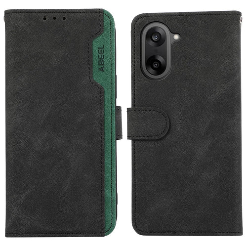 ABEEL For OnePlus Nord CE5 5G  /  Ace 5 Racing 5G Case Color Splicing Leather Flip Phone Cover RFID Blocking - Black - 1