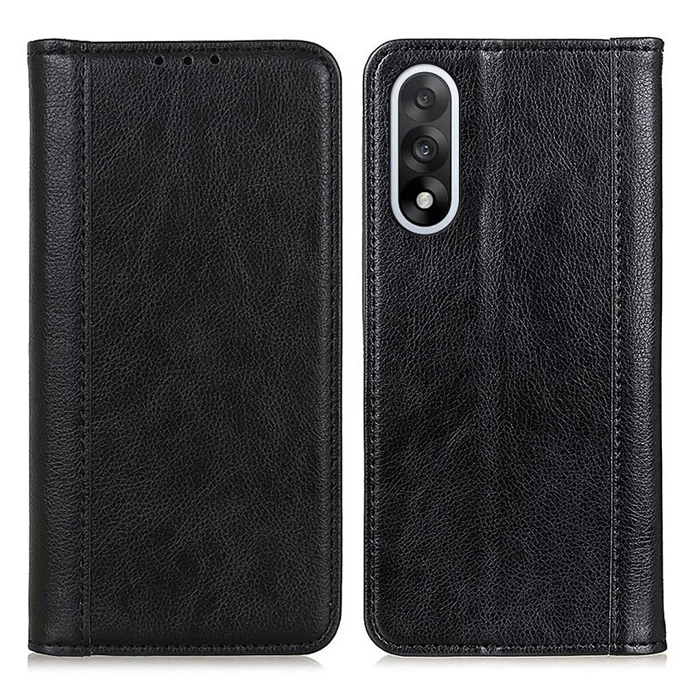 For OnePlus Nord 5 5G / Ace 5 Ultra 5G Stand Case Split Leather Litchi Texture Wallet Phone Cover - Black - 1