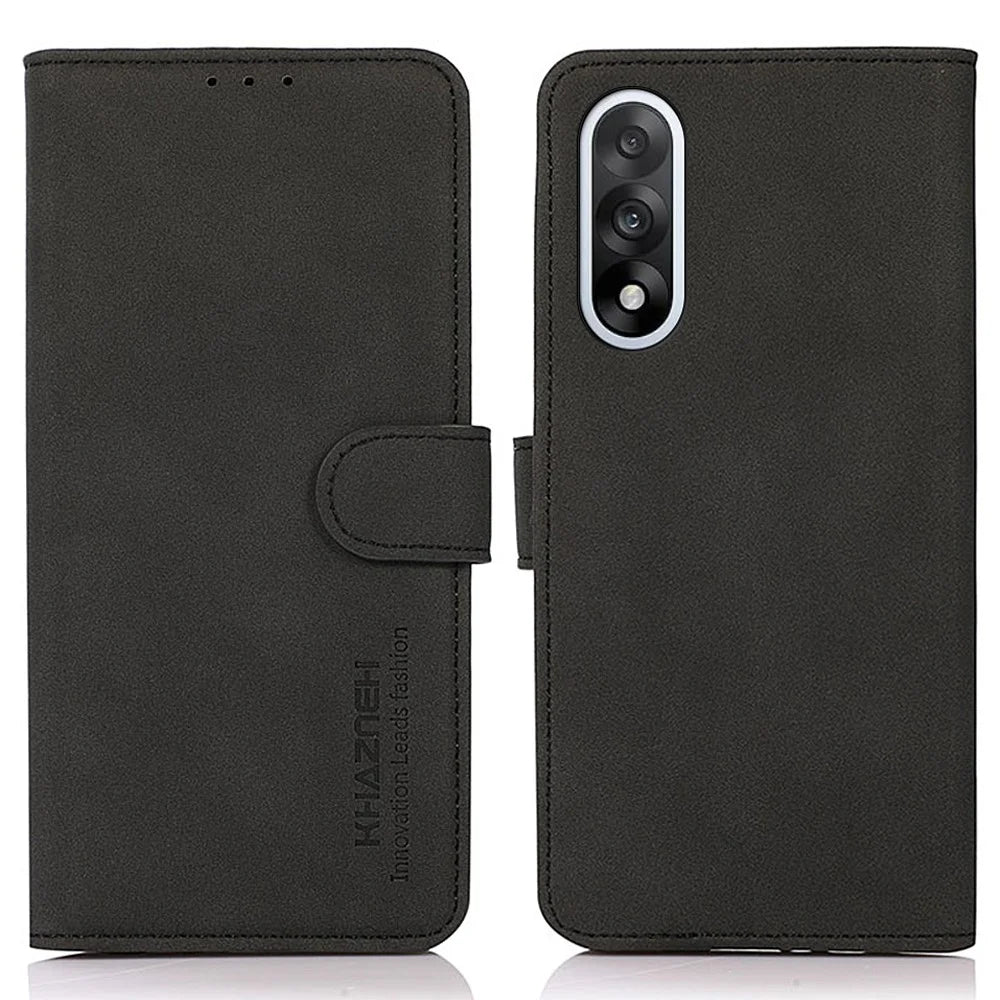 KHAZNEH For OnePlus Nord 5 5G / Ace 5 Ultra 5G Case PU Leather Wallet Stand Phone Cover - Black - 1