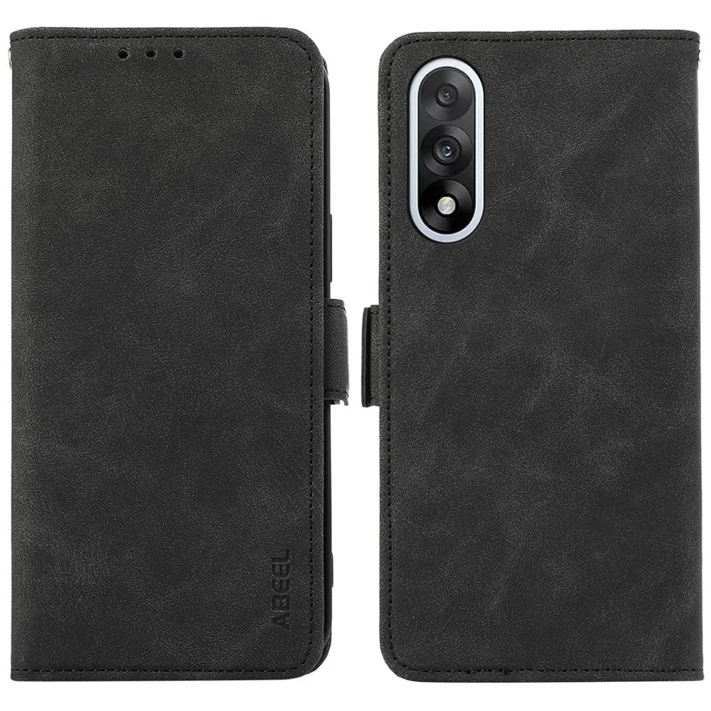 ABEEL For OnePlus Nord 5 5G / Ace 5 Ultra 5G Case PU Leather Folio Stand View RFID Blocking Phone Cover - Black - 1