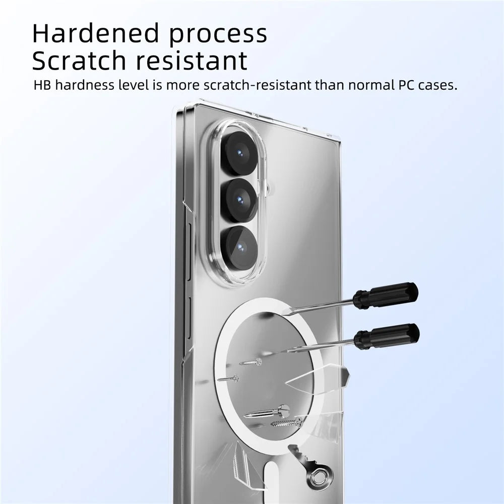 ABEEL For Samsung Galaxy Z Fold7 5G Magnetic Case Clear PC Anti Scratch Phone Cover - 7