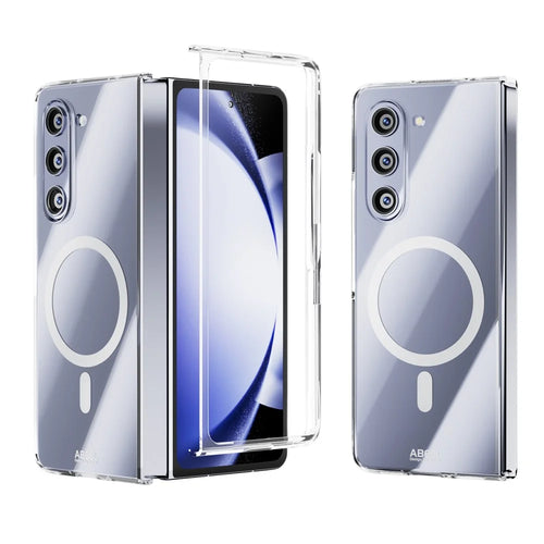 ABEEL For Samsung Galaxy Z Fold5 5G Magnetic Case Clear PC Anti Scratch Phone Cover - 1