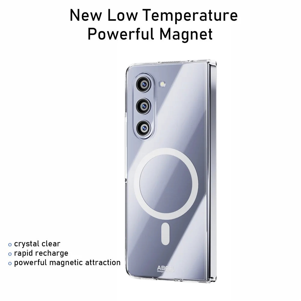 ABEEL For Samsung Galaxy Z Fold5 5G Magnetic Case Clear PC Anti Scratch Phone Cover - 2